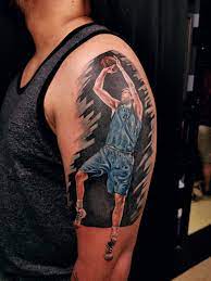 According to slovenian media, dončić tattooed his right hip with an image of the golden cup the. Goat Doing The One Legged Fadeaway Tattoo Mavericks