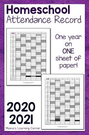 This professional activity becomes essential for checking purposes when problems occur. Homeschool Attendance Record 2020 2021 Mamas Learning Corner