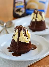 Chocolate (about 3/4 cup) and butter in a large bowl set over a saucepan of simmering. Easy Chocolate Molten Lava Cakes