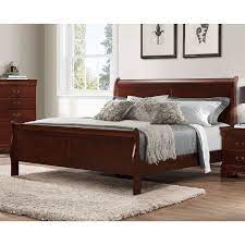 Offering a clean yet elegant design this sleigh bed is the perfect oasis for a nights rest, with soft curves and a shapely design. Louie Sleigh Bed Cherry Bernards Furniture Cart