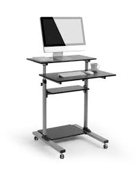 Actiu's office desks adapt to new changes and maximize their usability. Mobile Stand Up Desk Height Adjustable Computer Work Station Rolling P Ergoshopping India
