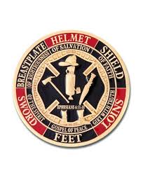 Back Side Of The Firefighter Armor Of God Challenge Coin Firefighter Challenge Coins Challenge Coins Firefighter Paramedic