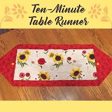 Get A Free Pattern To Sew A Ten Minute Table Runner With A Finished Size O Quilted Table Runners Patterns Christmas Table Runner Pattern 10 Minute Table Runner