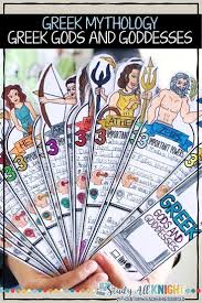 Greek Mythology Activity Greek Gods Facts Fill In Interactive Fan Study All Knight In 2020 Greek Mythology Lessons Greek Mythology Mythology