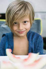 The best gifs are on giphy. Portrait Of A Cute Looking Young Boy With Long Blonde Hair By Akela From Alp To Alp Child Watermelon
