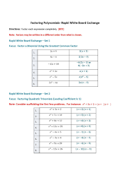 This Fluency Activity Can Be Used For Additional Practice Or Remediation With Factoring Binomials Factoring Polynomials Polynomials Subtraction Facts Worksheet