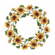 Cross Stitch Pattern Napkin Sunflowers