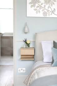 A Floating Bedside Table And Wall Mounted Light Maximise The Use And Feeling Of Space In The Bedroom Small Bedside Table Simple Bedroom Floating Bedside Table