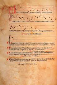 Livre vermeil de montserrat — le cantique mariam matrem virginem, une page du livre vermeil de montserrat. Ad Mortem Festinamus