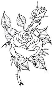 Blue rose tattoo on the neck. Rose Outline By Vikingtattoo On Deviantart Rose Outline Rose Outline Drawing Outline Drawings