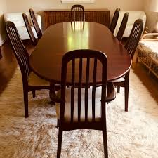 L 60x d 44x h 30.5 with 2 extension leafs: Danish Modern Rosewood Dining Table With 8 Chairs By Benny Linden Epoch