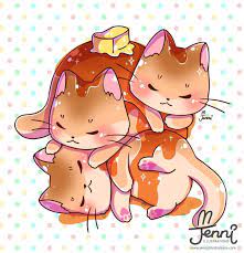 I have put a couple of closeups so that you can see. Stack Of Kitty Pancakes Pancakes Foodart Foodanimals Catlover Jennilustrations Cute Animal Drawings Kawaii Cute Kawaii Animals Cute Kawaii Drawings