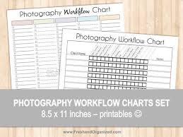 Photography Workflow Charts Set Fillable Printables
