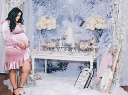 These decorations really layer on the style. Kara S Party Ideas Winter Wonderland Baby Shower Kara S Party Ideas