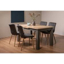 Dining room design ideas with dark hardwood floors. Hopper Eriksen 4 Seater Extendable Dining Set Modern Home Origins