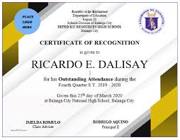 Certificate of recognition template in modern design. Award Certificates Elegant Modern Design Deped K 12