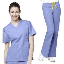 Manufacture Hospital Medical Nurse Scrub Uniform Ceil Blue Suit Women S Scrub Set