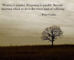 Waiting Is Painful Forgetting Is Painful But Not Knowing Which To Do Is The Worst Kind Of Suffering Paulo Coelho Words Quotes Quotable Quotes Words