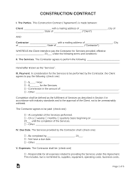Check spelling or type a new query. Free Construction Contract Template Sample Pdf Word Eforms