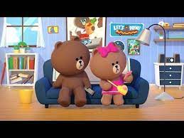 brown and his little fashionista sister choco home choco line friends line brown bear