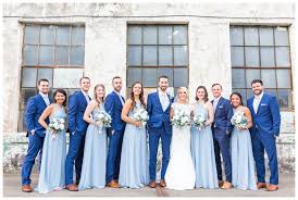 Black And Light Blue Wedding Colors A Slate Blue Wedding At The Southern Bleachery Yessica Grace Photography Light Blue Bridesmaid Dresses Light Blue Bridesmaid Wedding Colors Blue