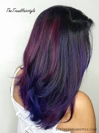 Meanwhile, if you want a rich, sophisticated color that blends seamlessly with your dark hair, go for eggplant or plum hues. Purple And Violet For Black Hair 40 Versatile Ideas Of Purple Highlights For Blonde Brown And Red Hair The Trending Hairstyle