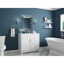 36black bathroom vanity and sink combo,0.5tempered glass vessel sink vessel sink,orb faucet,drain parts,bathroom vanity top,glass sink bowl,removable vanity pedestal,mdf board,mirror,mounting ring 3.8 out of 5 stars 18 Rosecliff Heights Estelle 37 Single Bathroom Vanity Set Reviews Wayfair