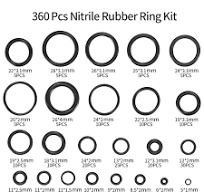 O Ring Assortment Kit, 360 Pcs Rubber Washer Orings, 24 Sizes Pressure Washer O Ring Kit for Faucet, Hose, Automotive, Air Gas Plumbing Sealing Repair ...