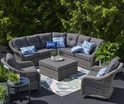 Wilson Fisher Broadmoor Cushioned Patio Sectional Ottoman Set Big Lots Patio Seating Sets Patio Sectional Luxury Seating