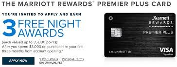 However, there are other marriott credit cards that aren't open to applicants, but people are still able to hold the credit card like the old spg personal credit card (now known as the marriott bonvoy card from american express) that is also eligible for the annual. Expired Alternate Marriott Premier Plus Signup Bonus 3 Free Nights Worth Up To 35k Points