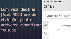 Cum Afli Dacă Ai Făcut 4000 Ore De Vizionări Pentru Activarea Monetizare Youtube Youtube