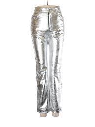 details about nwt lpa women silver leather pants xs