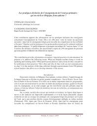 De nombreux outils pour preparer le brevet: Pdf Les Pratiques Declarees De L Enseignement De L Oral Au Primaire Qu En Est Il En Belgique Francophone