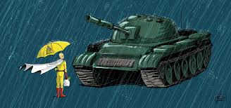 But three decades later, little is known about the man who blocked the path of a column tanks in tiananmen square in beijing on june 5, 1989. One Punch Man Tank Man Saitama Tiananmen Square 1989 Imgur