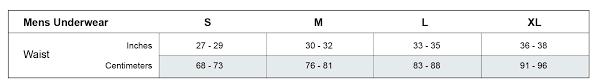 mens underwear size chart mosmann australia