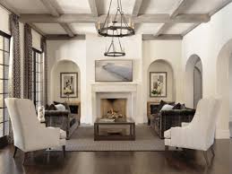 Transitional Living Room Velvet Sofas Italian Plaster Walls Wood Beam Ce Mediterranean Living Rooms Family Living Room Design Farmhouse Style Living Room