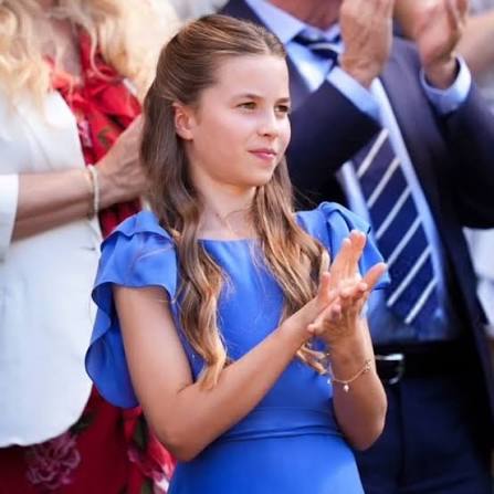 princess Kate ,Prince George, Princess Charlotte and Prince William attend  the men's singles final at the 2026 Wimbledon Tennis Championships on July  12, 2026 Kate wore new a rich green cape dress