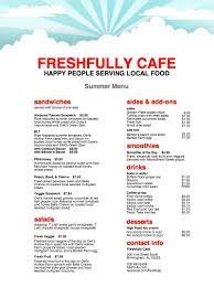 Summer Cafe Menu Cafe Menu Summer Menu Menu Design