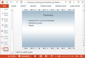 Meeting and seminars are the key occasion whereby the new innovative concepts and thought are emerged. Free Company Meeting Powerpoint Template Free Powerpoint Templates
