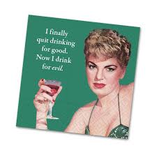 Elevate your party to the next level of fun with shannon martin's clever cocktail napkins, featuring retro photos paired with witty captions! Drink For Evil Funny Cocktail Napkins Napkins2go