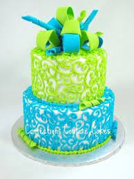 Green And Blue Baby Shower Baby Shower Green Birthday Cakes Shower Cakes Cake