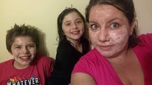 Mama and Lilyanna face mask time!