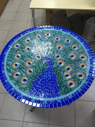 Peacock Table Top Mosaic Peacock Tabletop Mosaic Mosaic Birdbath Mosaic Glass Mirror Mosaic