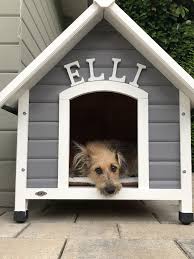 Hundehutte Shabby Chic In Grau Weiss Gartenhaus Farbe Hundehutte Hundehutten