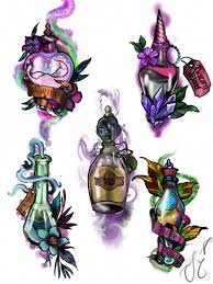 Drew This Custom Harry Potter Potion Bottle Flash Sheet Up Who Wants One Harrypottertattoos Harry Potter Tattoos Bottle Tattoo Harry Potter Potions