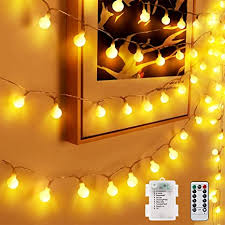 Samoleus globe string lights, 23ft (7m) 50 led ball string lights fairy lights battery operated 8 flashing mode with remote timer, waterproof christmas lights for christmas tree, party, bedroom, garden, outdoor, indoor (warm white led) 3.4 out of 5 stars. Amazon Com Mussozy Globe String Lights 40 Led 20 Ft 8 Modes Waterproof Battery Operated Bulb Fairy String Lights With Remote And Timer For Indoor Outdoor Christmas Birthday Party Bedroom Decoration Warm White Home