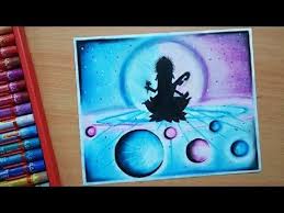 Goddess Saraswati Devi Drawing With Pastel Colour Youtube Saraswati Devi Oil Pastel Drawings Drawings