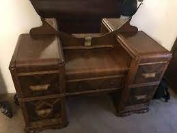 1980s bernhardt furniture likely has carvings and molded woods, large drawers and glamourous nickel hardware. Antique Vintage Waterfall Bedroom Furniture Set 1 000 00 Picclick