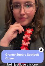 Crochet granny square seatbelt cover. I love to crochet! #love #crochet  #grannysquare #creatorsearchinsights #fypシ #foryoupageofficiall #yarn  #crochetersoftiktok #crochetaddiction