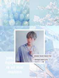 Made By Me Taehyung Bts Aesthetic Wallpaper Lock Screen Iphone Baby Blue Light Blue Wallpaper Ponsel